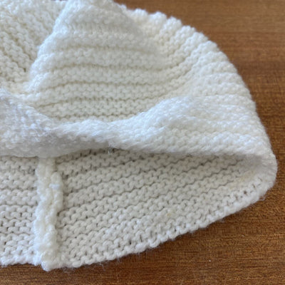 Knit Toque: White-unisex-