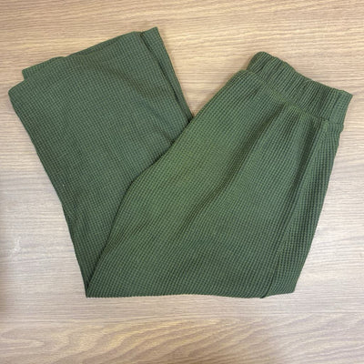 Zara Kids- Lightweight loose fit cropped pants: green-children-8Y
