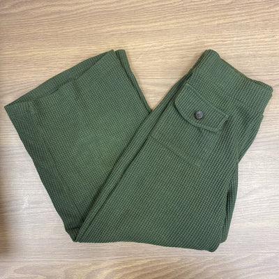 Zara Kids- Lightweight loose fit cropped pants: green-children-8Y