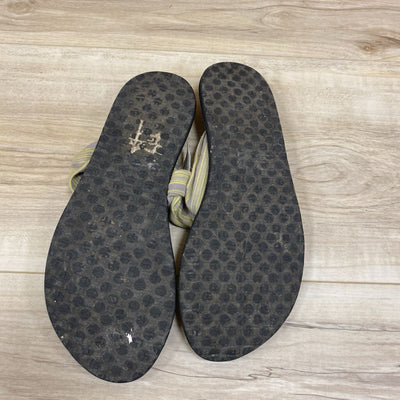 Sanuk - Women's Casual Sling Bacck Flip Flops: Grey Yellow -women-9