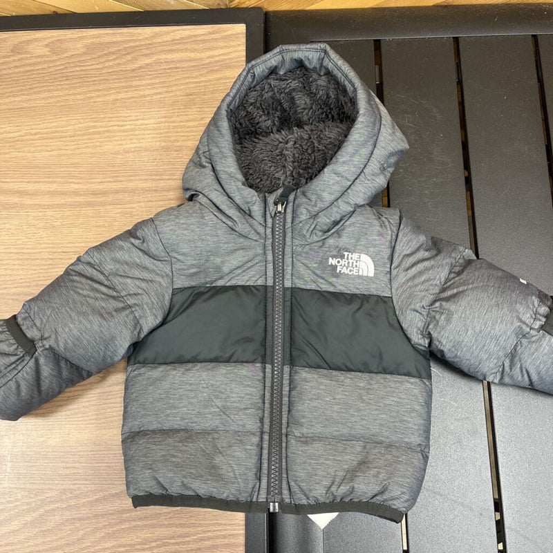 The North Face - Infant Down-Filled Lined Jacket - MSRP $150: Dark Grey/Black-infant-3-6M