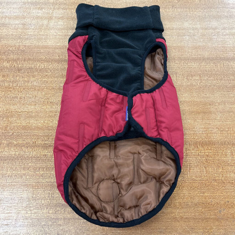Cyeollo - Warm Dog Coat: Maroon/Red/Black--XL