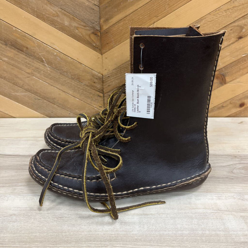 Leather Bush Boots: Brown-men-11