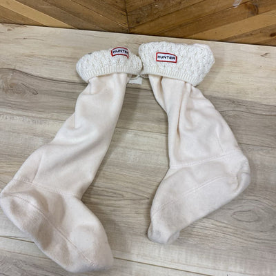 Hunter - High Fleece winter Boot Socks - MSRP $45: White-women-MD
