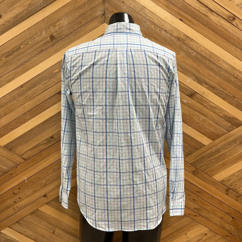 Class / Club - Unisex L/S Button Down - MSRP $48: White / Blue / Teal-unisex-18/20