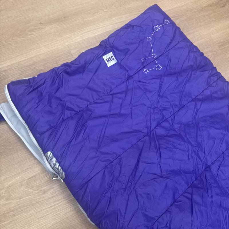 MEC - Little Dipper +5˚C Synthetic Sleeping Bag - MSRP $95: Purple-children-