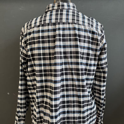 Eddie Bauer - Men's Classic Fit L/S Button Down - MSRP $124: Black / White / Blue-men-XL
