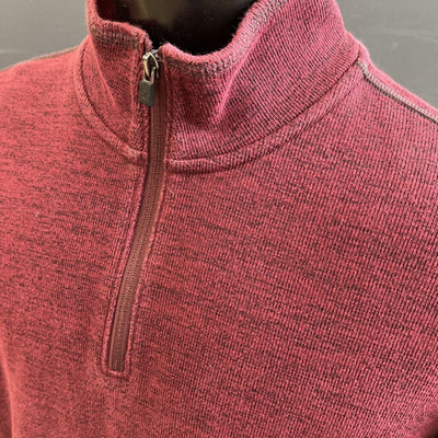 Eddie Bauer - Men's 1/4-Zip Knit Fleece - MSRP $88: Red-men-LG