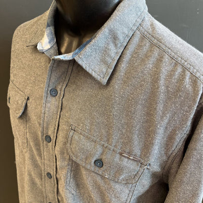 Eddie Bauer - Men's Classic Fit L/S Button Down - MSRP $95: Grey-men-XL