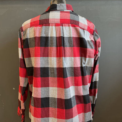Eddie Bauer - Men's Classic Fit L/S Button Down - MSRP $124: Grey Red -men-XL