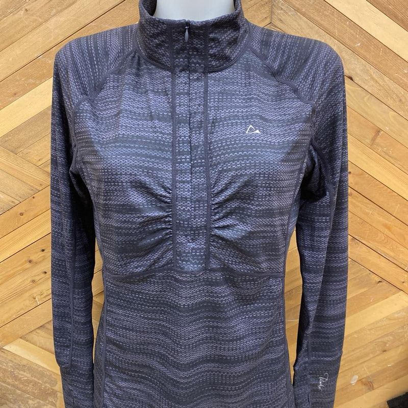 Paradox - Womens 1/4 zip active top : Dark Grey/Black-women-LG
