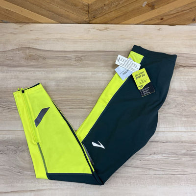 Brooks - Men's Run Visible Thermal Tight Pants - MSRP $150: Grey / Yellow-men-MD