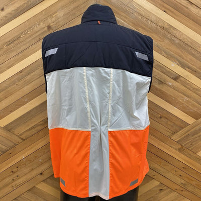 Brooks - Men's Run Visible Insulated Vest 2.0 - MSRP $160: White / Orange / Navy-women-XL