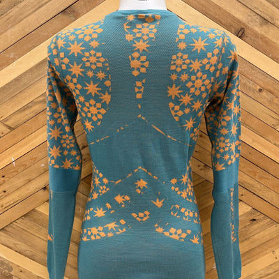 Smartwool - Women's Intraknit Thermal Merino Base Layer - MSRP $160: Blue / Orange-women-MD