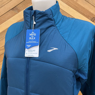 Brooks - Women's Shield Hybrid Jacket - MSRP $180: Blue-women-LG