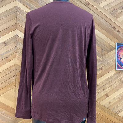 Ciele Athletics - Men's HLS Longsleeve Sorino Alero Baselayer - MSRP $160: Burgundy-men-MD