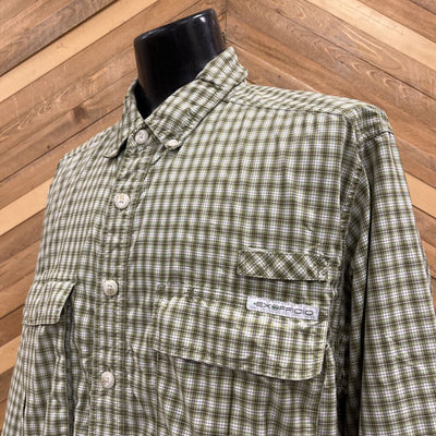 ExOfficio - Men's S/S Button-Up Hiking Shirt - MSRP $100: Tan/Green-men-MD