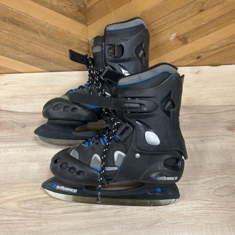 Influence - Next Generation Removable Boots Skates : Black/Blue-unisex-4,5,6