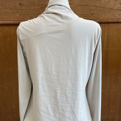 Indyeva - Women's Luz High-Necked Ruched Long Sleeve Jersey - MSRP $105: Beige/Cream-women-MD