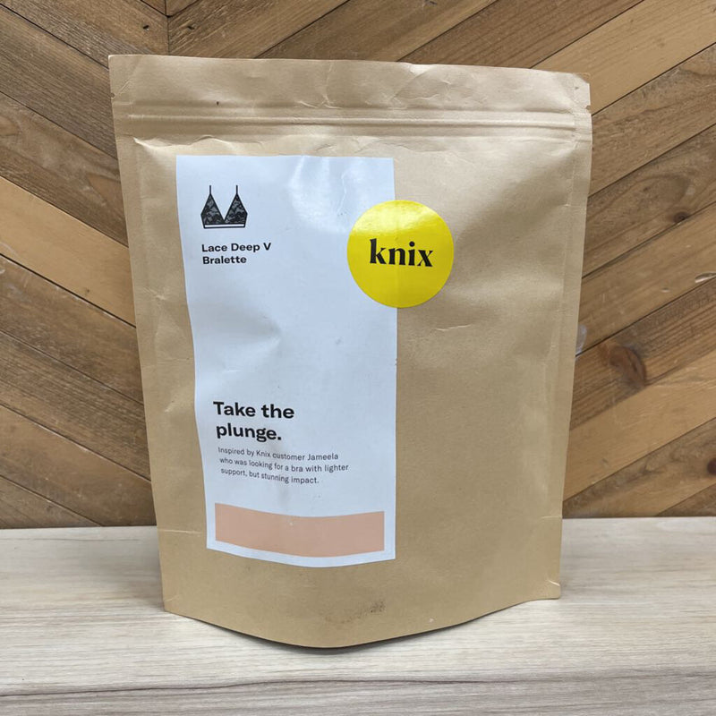 Deep V Lace Bralette: Honey Peach-women-large