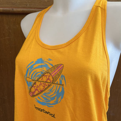 Smartwool - Women's Merino Sport 150 Racerback Tank Top - MSRP $70: Yellow-women-LG