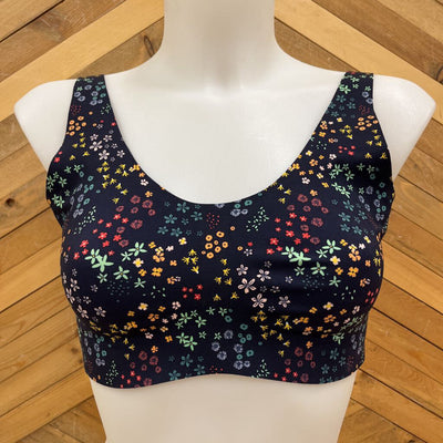 Knix - Floral Sports Bra: Dark Blue/Yellow/Pink/Orange-women-LG
