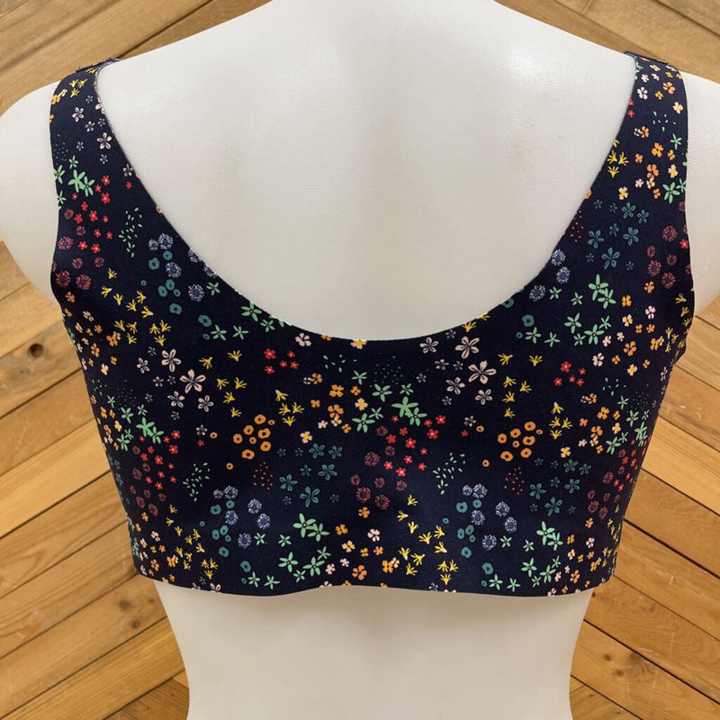 Knix - Floral Sports Bra: Dark Blue/Yellow/Pink/Orange-women-LG