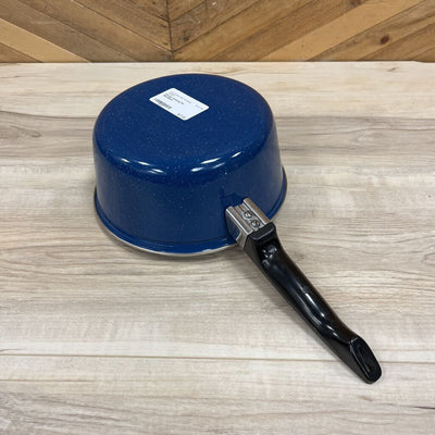 Enamel Camping Pot: Blue/Black-unisex-