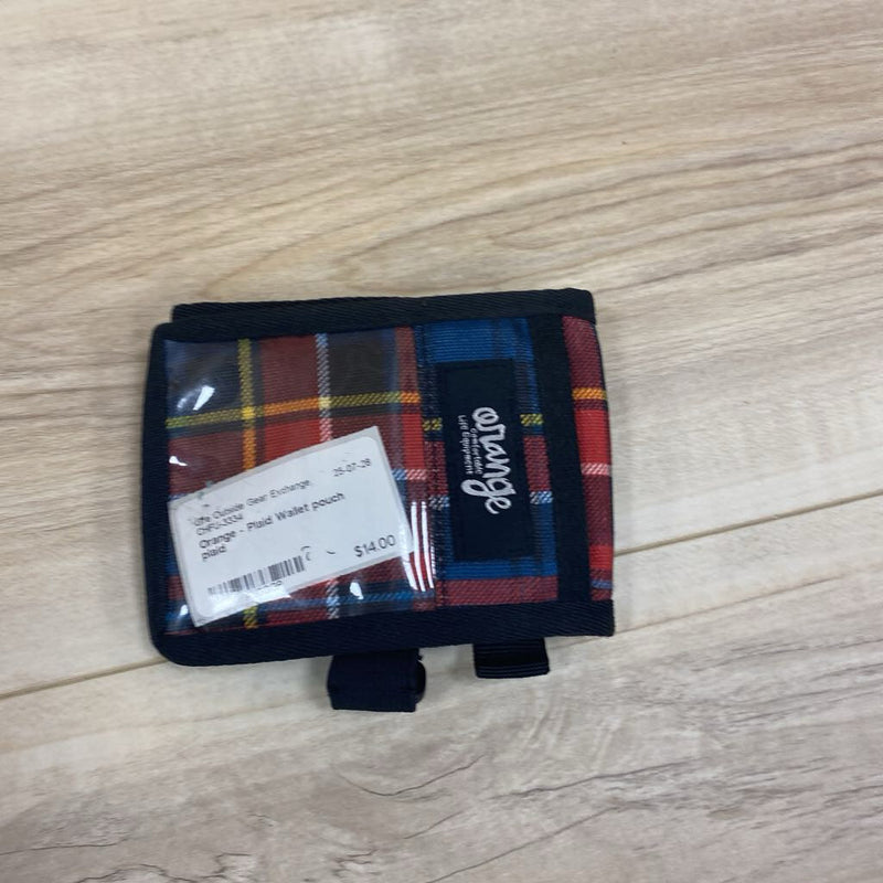 Orange - Plaid Wallet pouch : plaid-unisex-