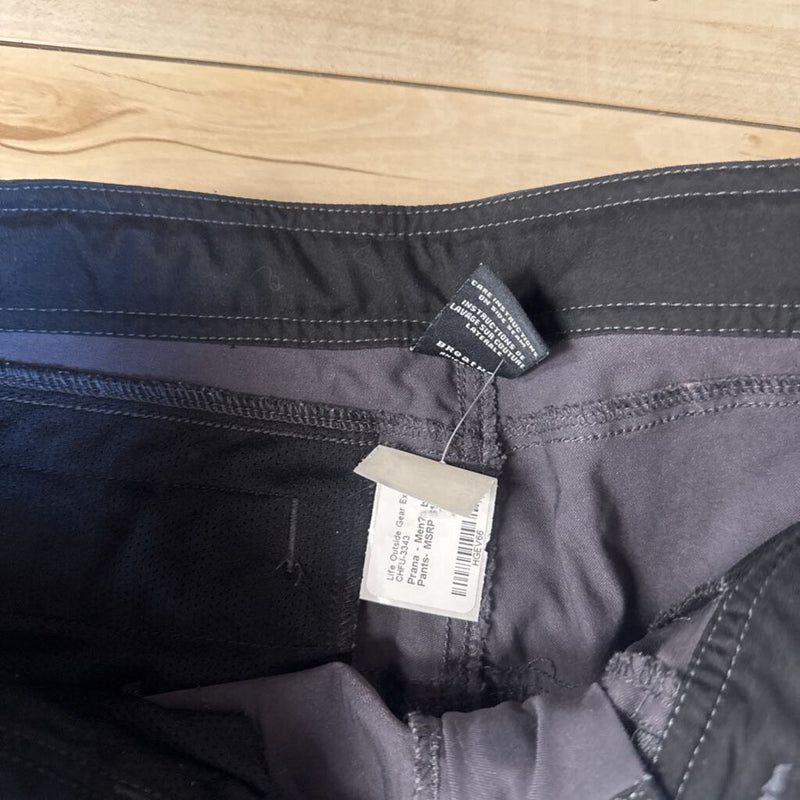 Prana - Men’s belted Hiking Pants- MSRP $148: black-men-LG