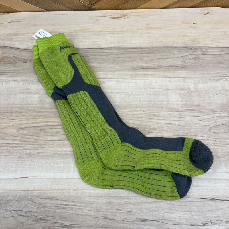 Aval - L/S Long socks - : Green Grey -unisex-
