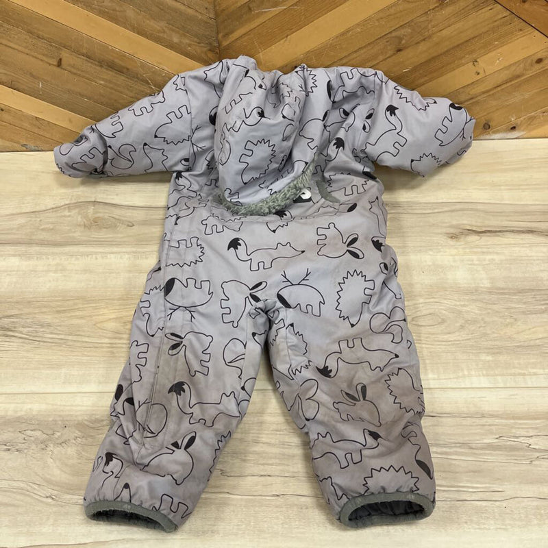 Perlimpinpin - Baby Snowsuit with Animal Print- MSRP $170: grey-infant-18M