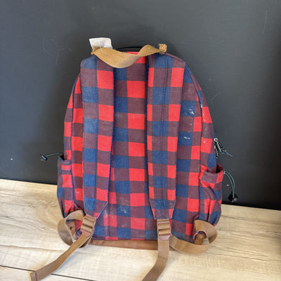 Outbound - Every Day Red and Blue Plaid Backpack: red, blue-unisex-