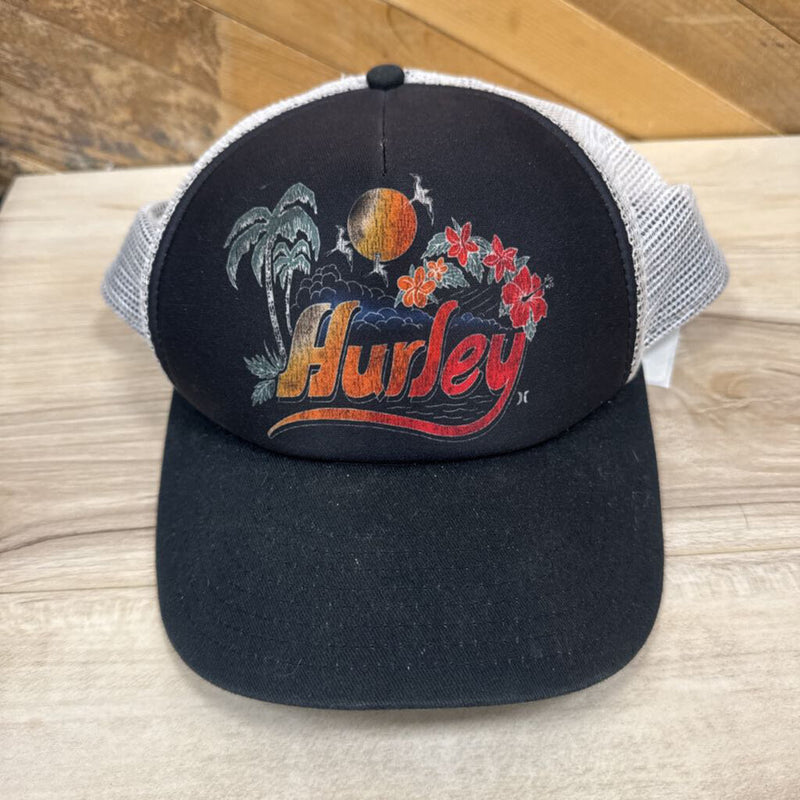 Hurley- Mesh Trucker Cap: Black/White-unisex-