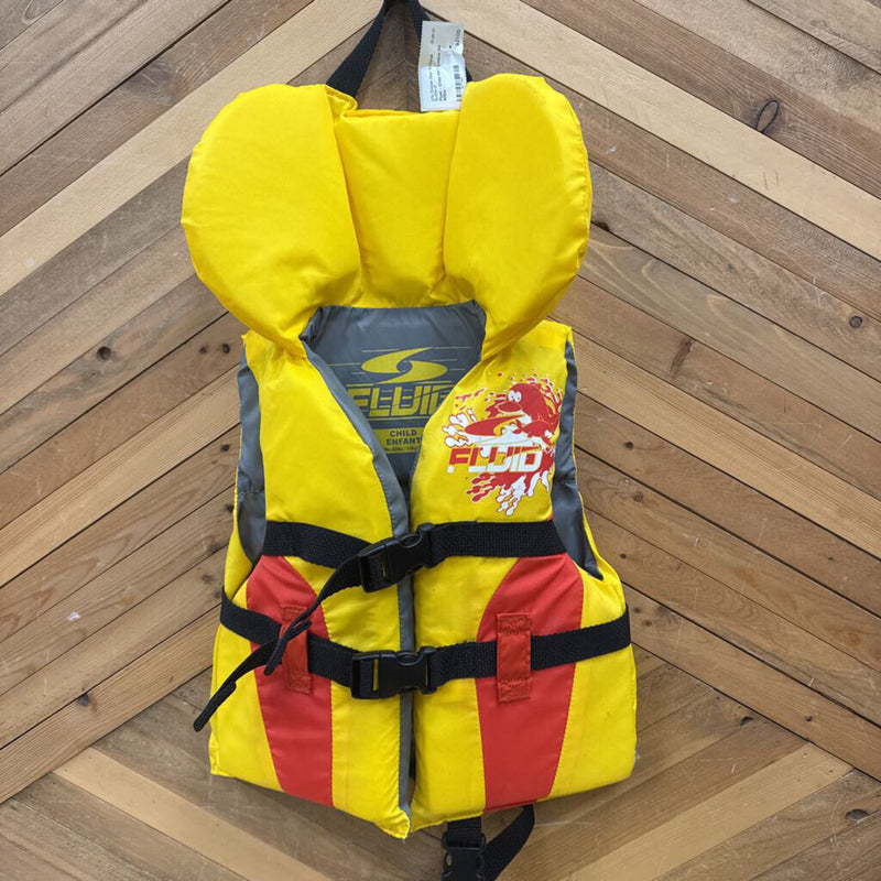 Fluid - Child PFD: yellow-children-30-60lbs