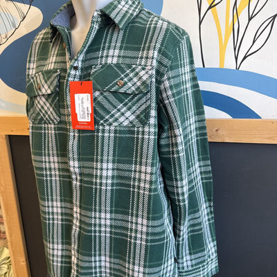 Ripzone - Men's Talus Button-Down Blanket Shirt - MSRP $59: Green/White-men-LG