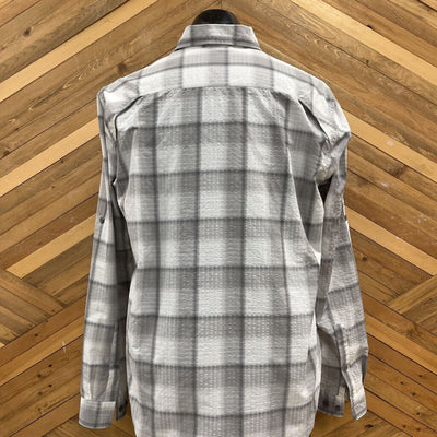 Eddie Bauer - Men's Classic Fit L/S Button-Down Shirt - MSRP $100: Grey/White-men-LG