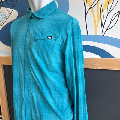 Outdoor Research - Men's Astroman L/S Sun Shirt - MSRP $130: Blue-men-LG