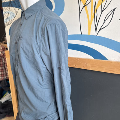 Fjallraven - Men' Abisko Hike L/S Button-Down Shirt - MSRP $125: Dark Grey-men-LG
