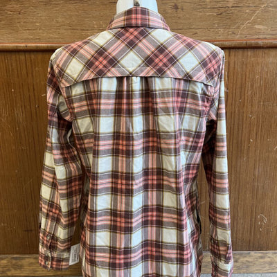 Outdoor Research - Women's Ravenna Flannel Button-Down Shirt - MSRP $114: Brown/Pink-women-MD