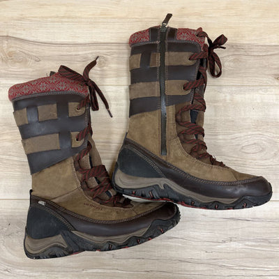 Merrell - Women's Select Ice Grip Tall Winter Boots - MSRP comp $260: Brown-women-9.5