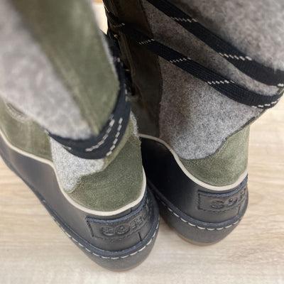 Sorel - Women's Tivoli Cozy Camp Lace Boots - MSRP $220: Green/Grey/Black-women-W9