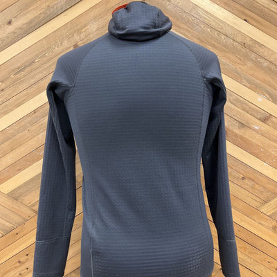 Patagonia - Men's R1 Half-Zip Pullover Hoody - MSRP $179: Dark Grey/Orange-men-SM