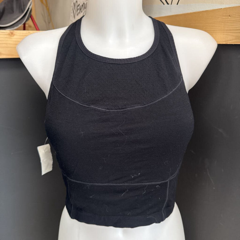 Icebreaker - Cropped Cool-lite Tank Bra - MSRP $65: Black -women-LG