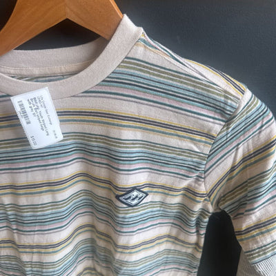 Billabong- Youth Striped Long Sleeve Shirt: striped beige with grey-children-10Y