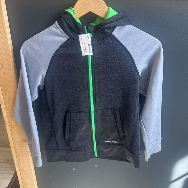 Head- Youth Zip-Up Hoodie: Gray-children-MDY