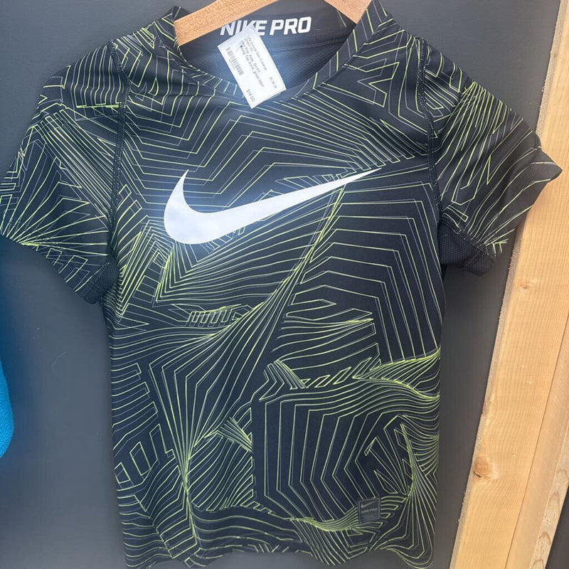 Nike Pro- Kids Dri-FIT Training Top: black, green-children-MDY