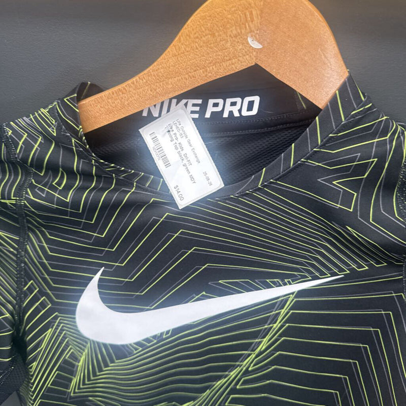Nike Pro- Kids Dri-FIT Training Top: black, green-children-MDY