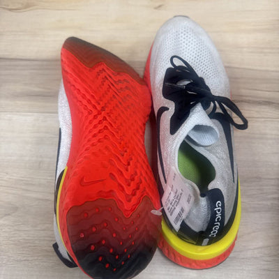 Nike - Men’s Epic React Flyknit Running Shoes- MSRP$190: White/Black/Red-men-12