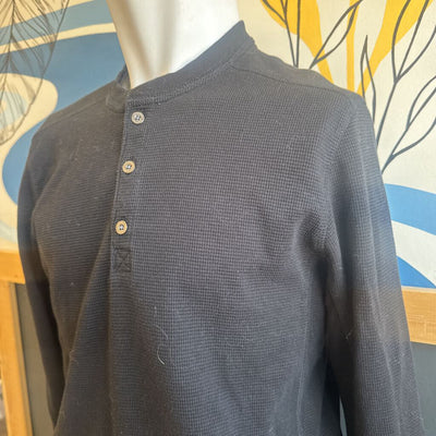 Eddie Bauer - Men's Black Henley- MSRP $95: black-men-MD